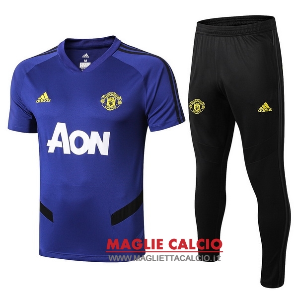 nuova formazione set completo divisione magliette manchester united 2019-2020 blu