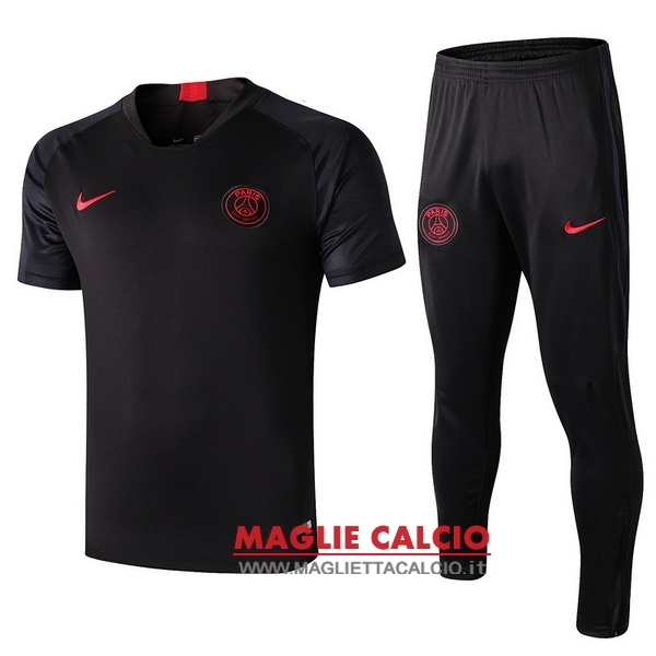 nuova formazione set completo divisione magliette paris saint germain 2019-2020 nero rosso