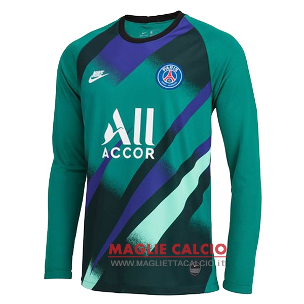 nuova portiere divisione magliette manica lunga paris saint germain 2019-2020 verde