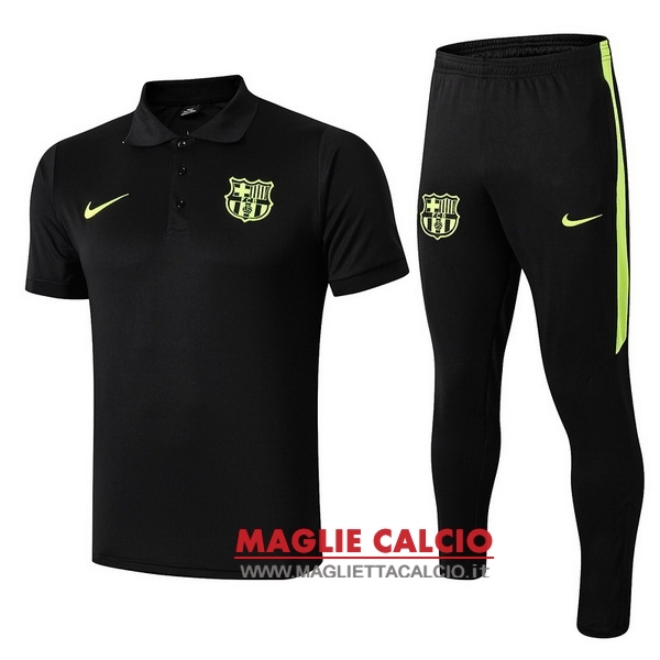 polo set completo maglia barcelona 2019-2020 nero verde