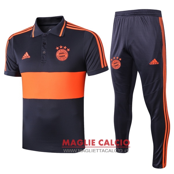 polo set completo maglia bayern munich 2019-2020 arancione blu