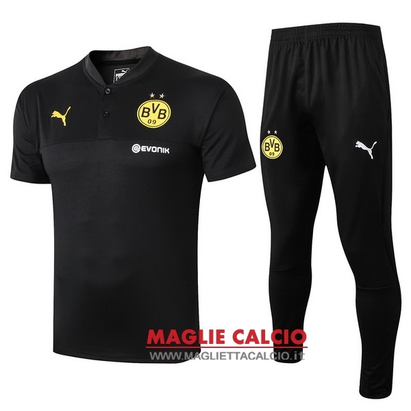 Polo set completo maglia borussia dortmund 2019-2020 nero giallo