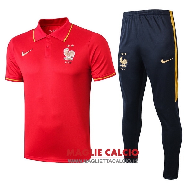 polo set completo maglia francia 2019 rosso