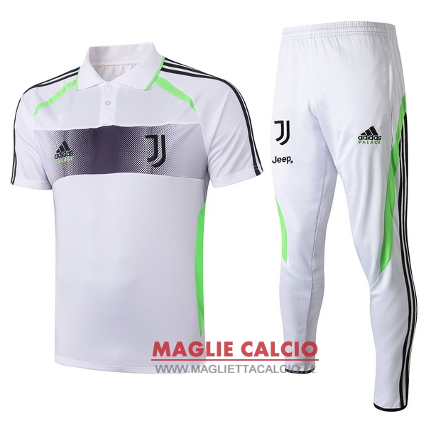 polo set completo maglia juventus 2019-2020 bianco grigio