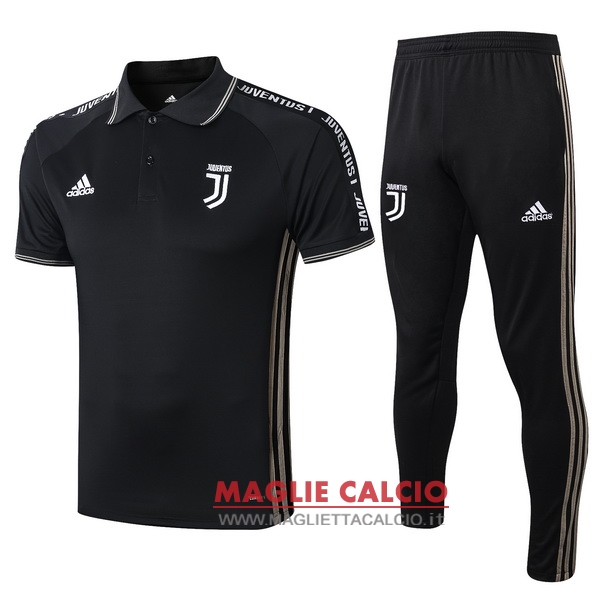 polo set completo maglia juventus 2019-2020 giallo nero
