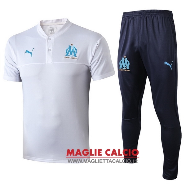 polo set completo maglia marseille 2019-2020 bianco