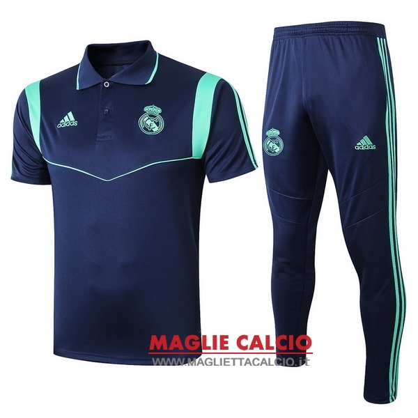 polo set completo maglia real madrid 2019-2020 blu navy