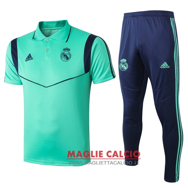 polo set completo maglia real madrid 2019-2020 verde blu
