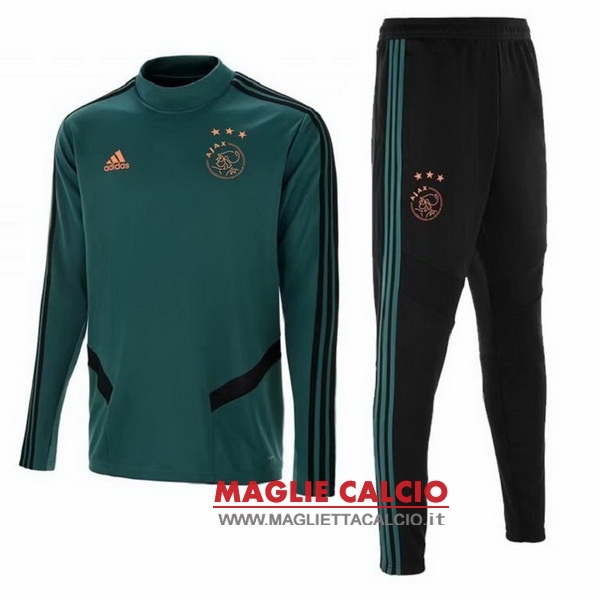 nuova ajax insieme completo verde nero bambino giacca 2019-2020