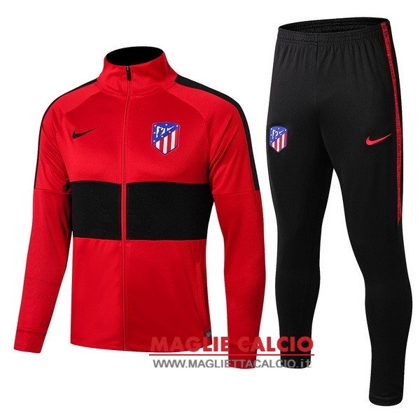 nuova atletico madrid insieme completo nero rosso blu bambino giacca 2019-2020