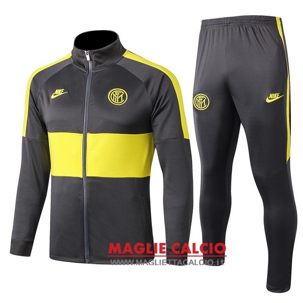 nuova inter milan insieme completo grigio giallo bambino giacca 2019-2020