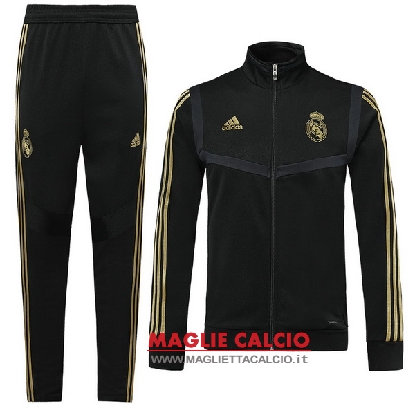 nuova real madrid insieme completo giallo nero bambino giacca 2019-2020