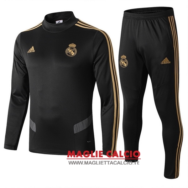 nuova real madrid insieme completo nero grigio bambino giacca 2019-2020