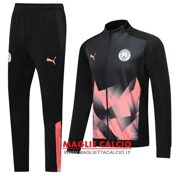 nuova manchester city insieme completo nero rosa giacca 2019-2020