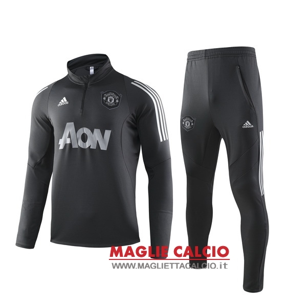 nuova manchester united insieme completo nero grigio giacca 2019-2020