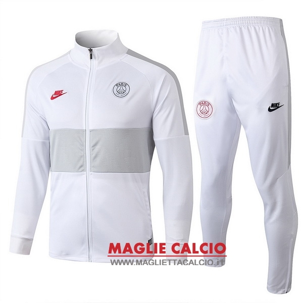 nuova paris saint germain insieme completo bianco grigio giacca 2019-2020