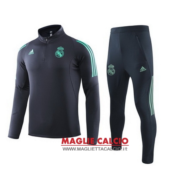 nuova real madrid insieme completo verde blu navy giacca 2019-2020