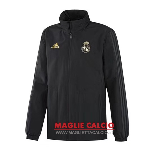 real madrid nero giallo nuova giacca a vento 2019-2020