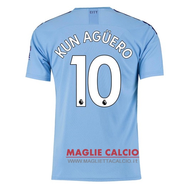 nuova maglietta manchester city 2019-2020 kun aguero 10 prima