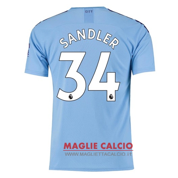 nuova maglietta manchester city 2019-2020 sandler 34 prima
