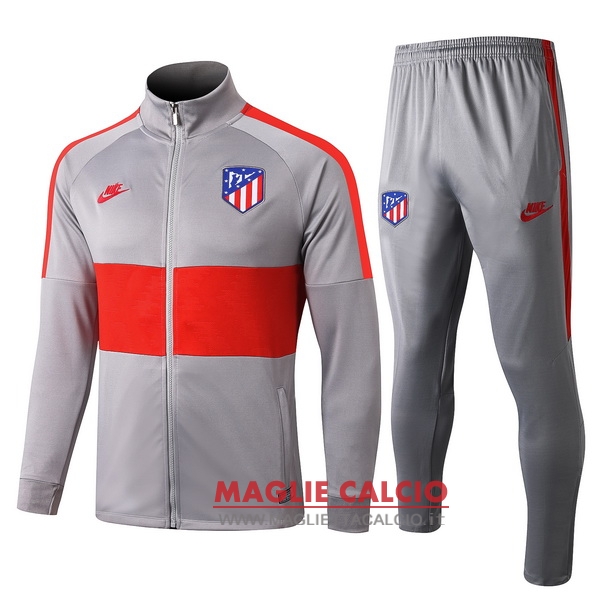 nuova atletico madrid insieme completo grigio rosso giacca 2019-2020