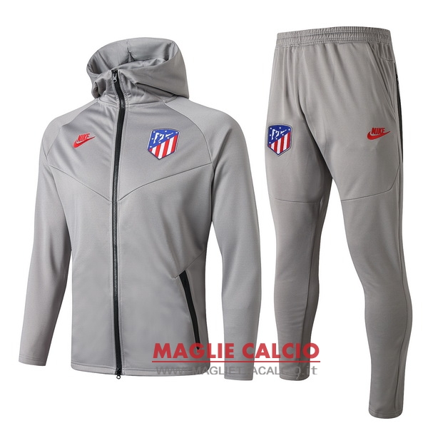 nuova atletico madrid insieme completo rosso grigio giacca 2019-2020