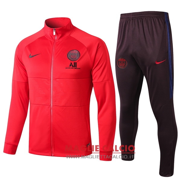 nuova paris saint germain insieme completo rosso borgogna giacca 2019-2020