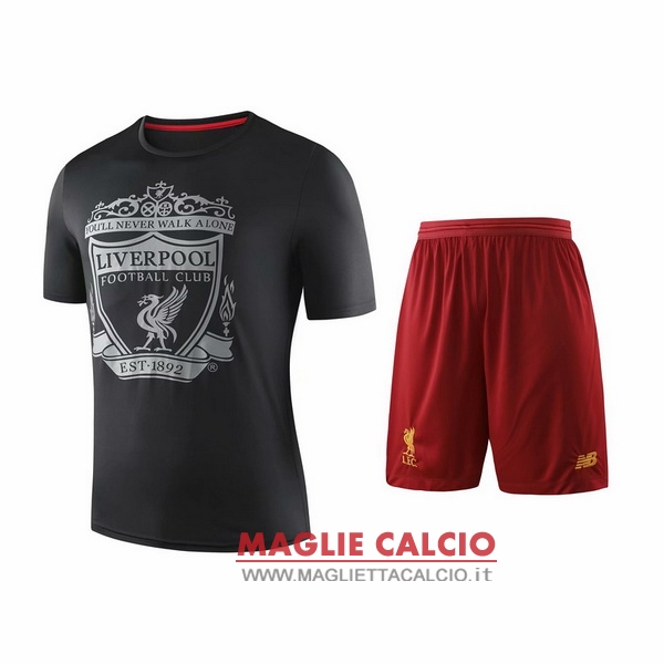 nuova formazione insieme completo divisione magliette liverpool 2019-2020 nero rosso