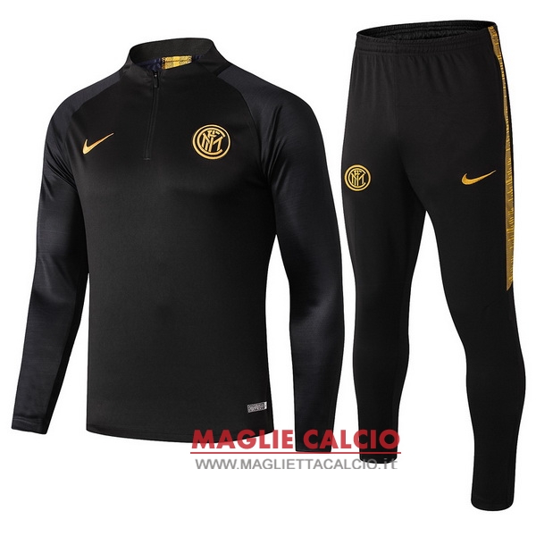 nuova inter milan insieme completo nero giallo giacca 2019-2020