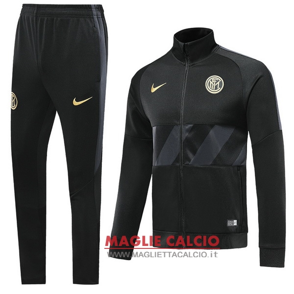 nuova inter milan insieme completo nero giacca 2019-2020