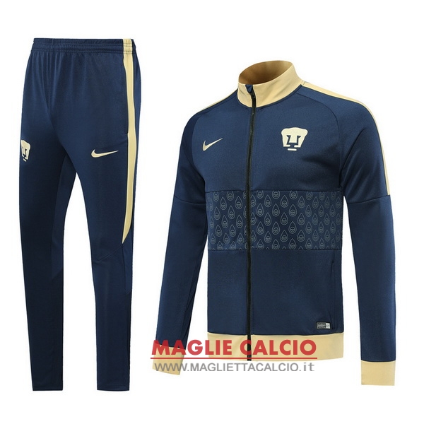 nuova unam pumas insieme completo blu giallo giacca 2019-2020