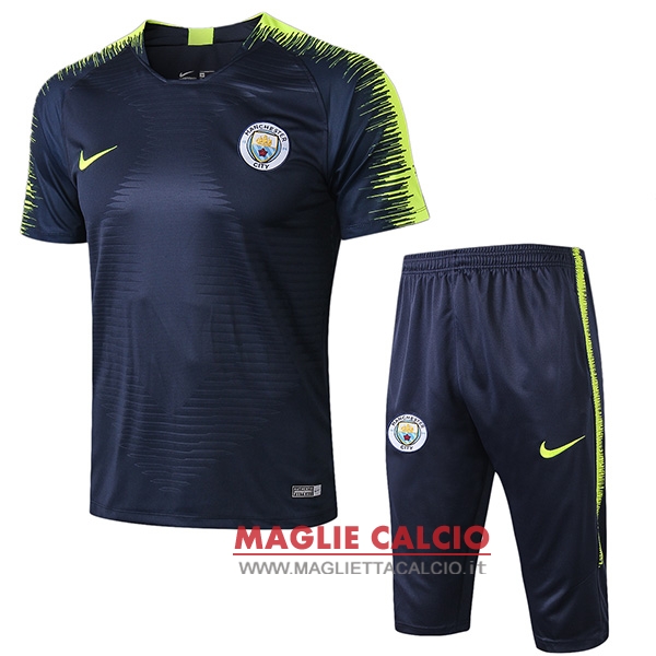 nuova formazione set completo divisione magliette manchester city 2018-2019 blu verde