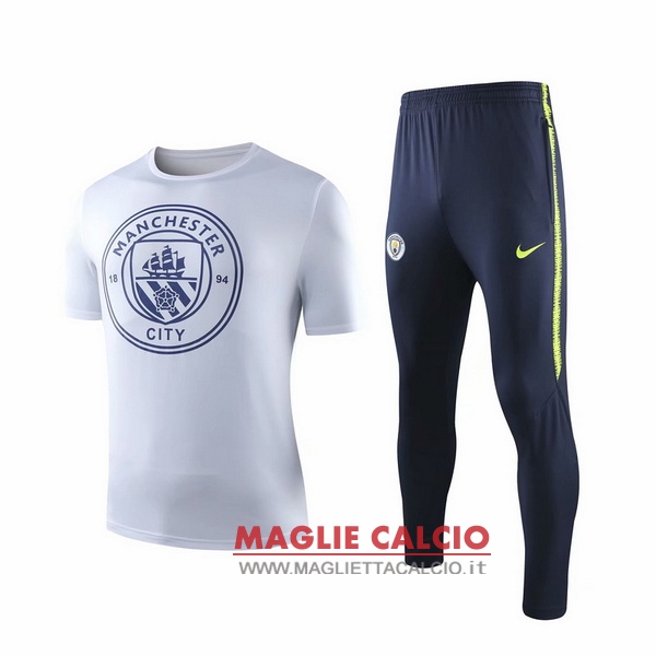 nuova formazione set completo divisione magliette manchester city 2019-2020 bianco blu