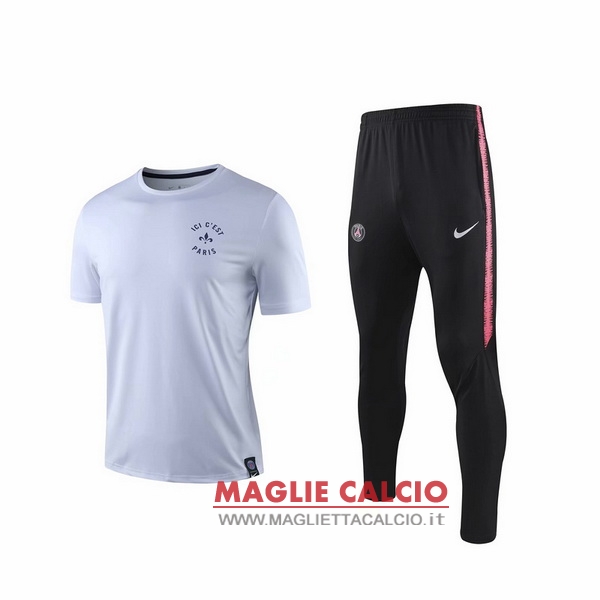 nuova formazione set completo divisione magliette paris saint germain 2019-2020 bianco nero