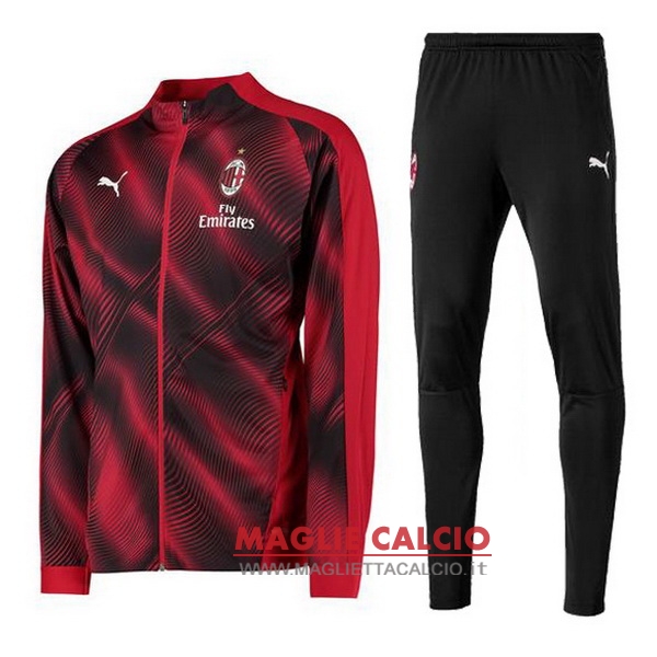 nuova ac milan insieme completo rosso navy giacca 2019-2020