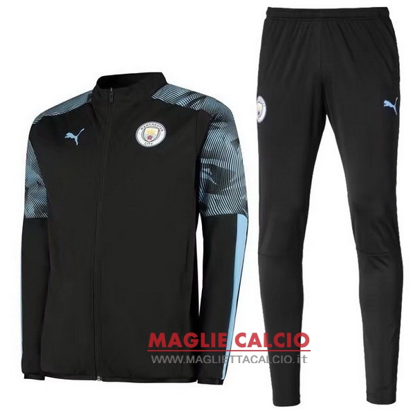 nuova manchester city insieme completo nero blu giacca 2019-2020