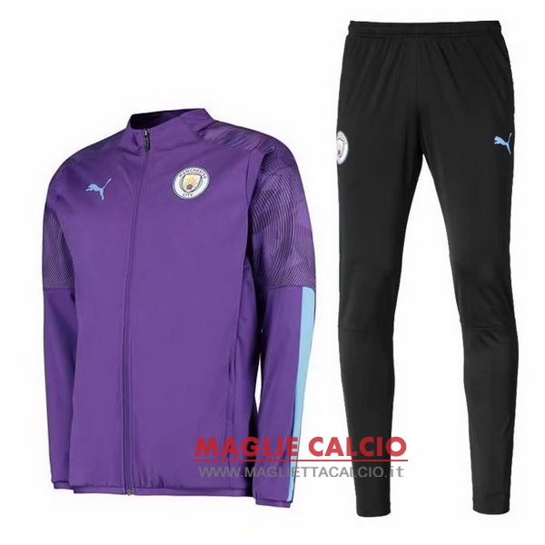 nuova manchester city insieme completo purpureo nero giacca 2019-2020