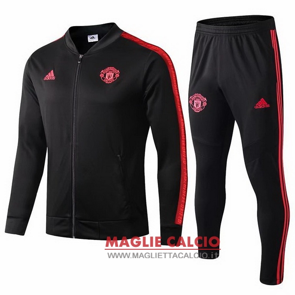 nuova manchester united insieme completo rosso nero giacca 2019-2020