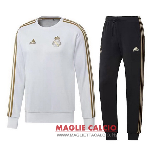 nuova real madrid insieme completo giallo bianco giacca 2019-2020