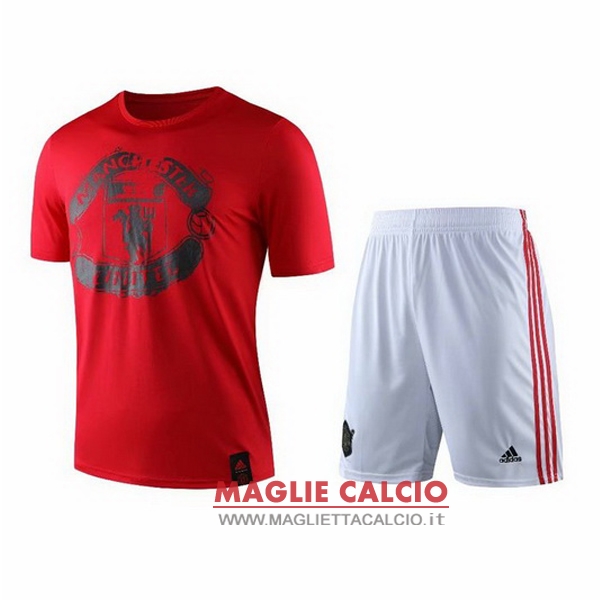 nuova formazione set completo divisione magliette manchester united 2019-2020 rosso bianco