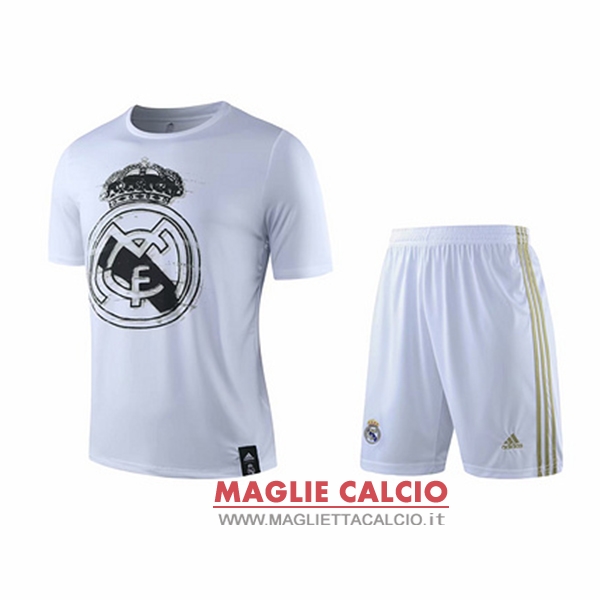 nuova formazione set completo divisione magliette real madrid 2019-2020 bianco
