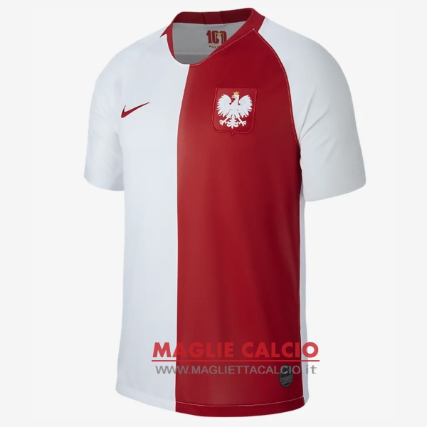 magliette nazionale polonia 100th bianco rosso