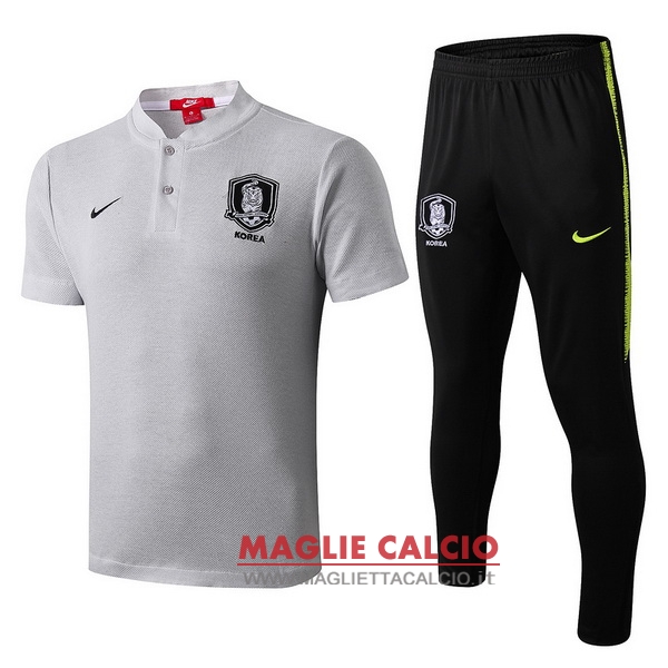 polo set completo maglia corea 2018 grigio