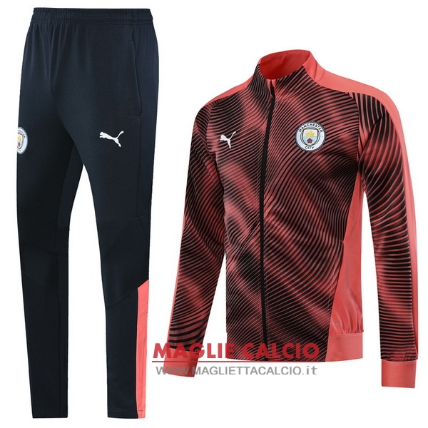 nuova manchester city insieme completo rosso nero giacca 2019-2020