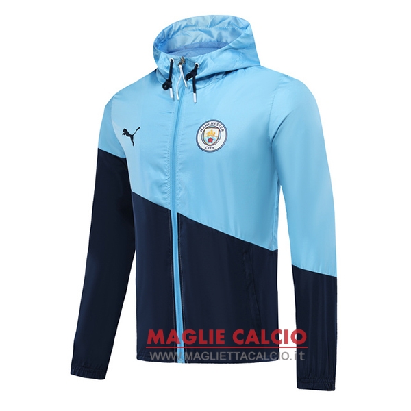 nuova manchester city giacca a vento 2019-2020 blu luce