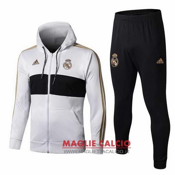 nuova real madrid insieme completo bianco giallo nero giacca 2019-2020