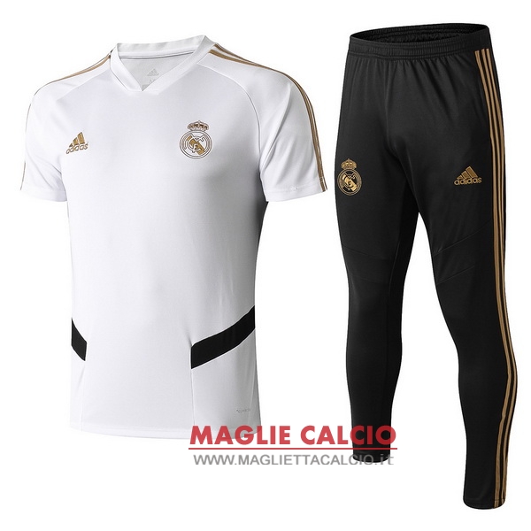 nuova formazione set completo divisione magliette real madrid 2019-2020 bianco nero