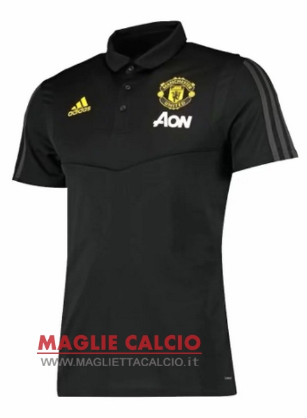 manchester united nero giallo magliette polo nuova 2019-2020