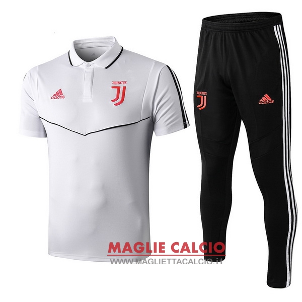 polo set completo maglia juventus 2019-2020 rosso nero