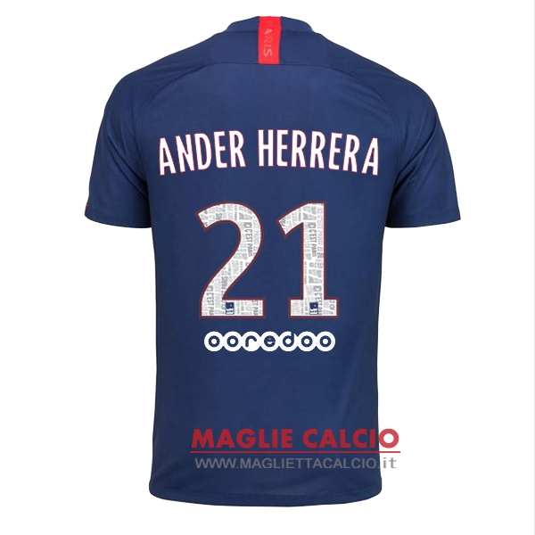 nuova maglietta paris saint germain 2019-2020 ander herrera 21 prima